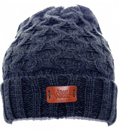 Skullies & Beanies Cable Knit Beanie Hat - Navy - CS12NDA2WOG $15.02