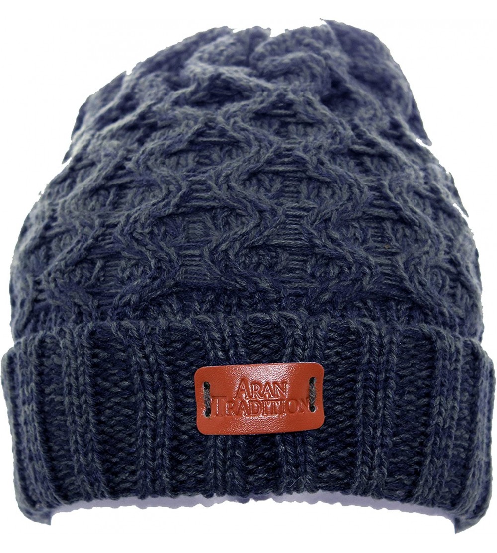 Skullies & Beanies Cable Knit Beanie Hat - Navy - CS12NDA2WOG $26.53
