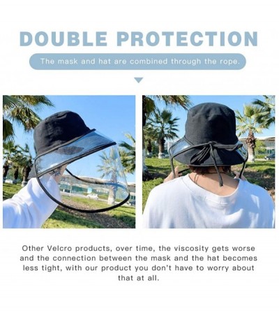 Sun Hats Removable Protective Hat Face Safeguard- Anti-Fog Dustproof Sun Bucket Cap - Pink - CA197KXHG6D $14.35