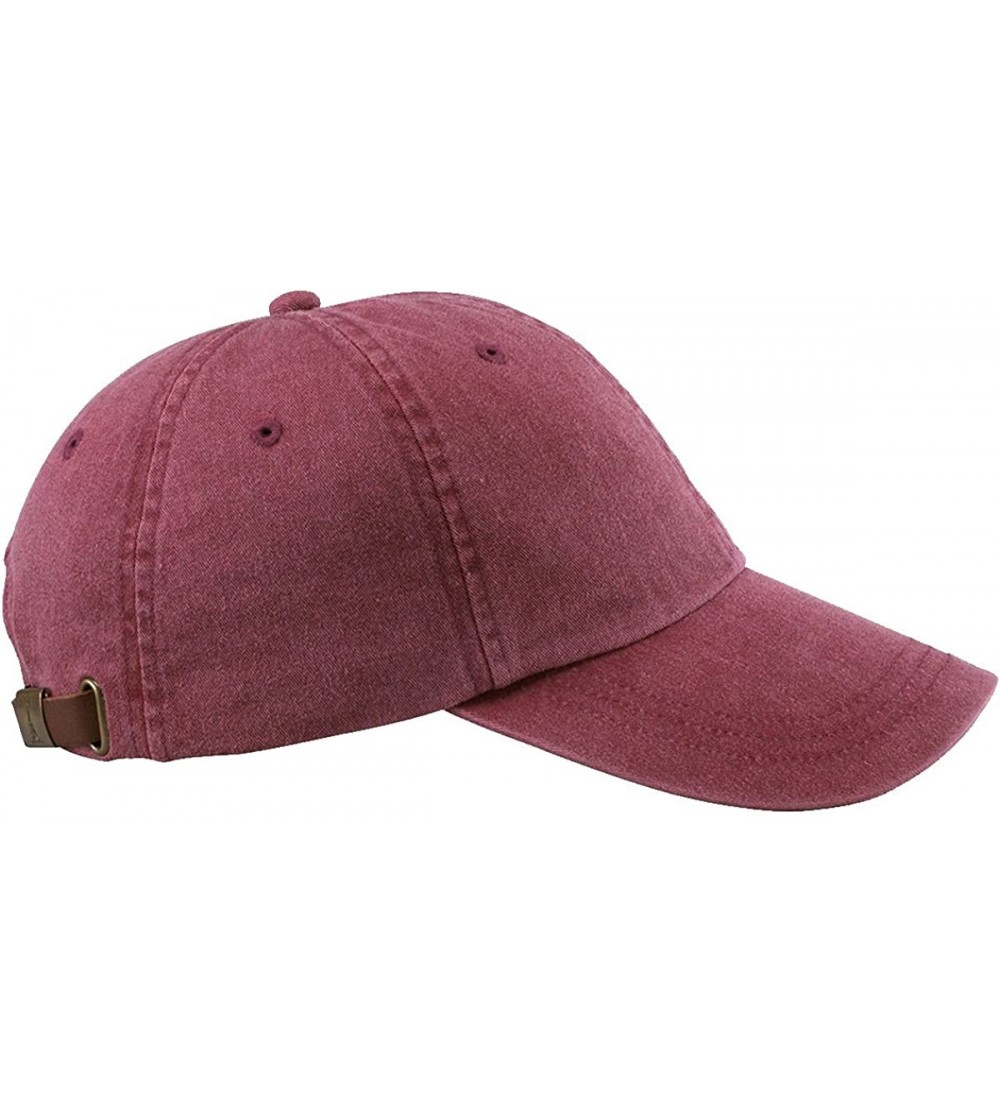 Baseball Caps Optimum Pigment Dyed-Cap - White - Burgundy - CS12G4EFWZF $6.91