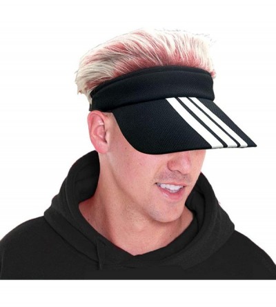 Visors Flair Hair Visor Sun Cap Wig Peaked Novelty Baseball Hat with Spiked Hair - 11 - CY194THAECZ $16.80