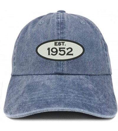 Baseball Caps Established 1952 Embroidered 68th Birthday Gift Pigment Dyed Washed Cotton Cap - Navy - C3180MYSC0A $20.05