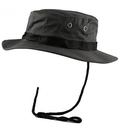 Sun Hats Premium Quality Military Boonie Hat - Black - CT12CQP6J8P $10.62