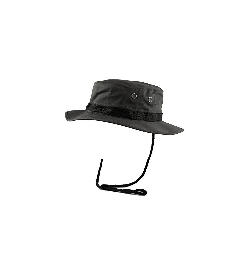 Sun Hats Premium Quality Military Boonie Hat - Black - CT12CQP6J8P $10.62