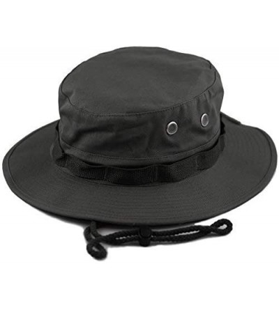 Sun Hats Premium Quality Military Boonie Hat - Black - CT12CQP6J8P $10.62