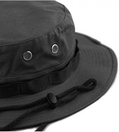 Sun Hats Premium Quality Military Boonie Hat - Black - CT12CQP6J8P $10.62