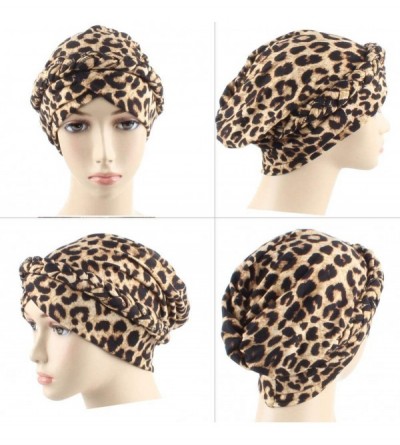 Skullies & Beanies 3 Packs Women Turban-Colorful Floral Printed One Plait Elegant Stretch Turban Head Wrap for Cancer Chemo -...