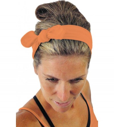 Headbands Removable Bow Training Headband - No Slip - No Sweat- Mango Orange - Mango Orange - CV12I8WP049 $7.83