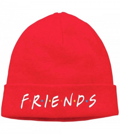 Skullies & Beanies Mens Beanie Hat Winter Warm Skull Cap Friends TV Show Logo - Red - CA18MHDL3XI $13.72