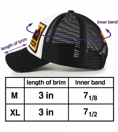 Baseball Caps Howel's Distressed Vintage Cotton Baseball Mesh Cap Snapback Big Trucker Hat - Black - CY1190JG9CR $21.54